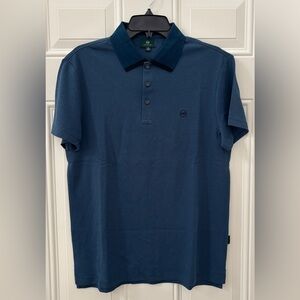 NWOT Ag Adriano Goldschmied Blue Polo Buttoned Shirt Men's Size M Short Sleeves